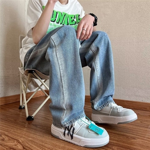 美式牛仔裤男春秋新款休闲直筒裤B9915P40图片
