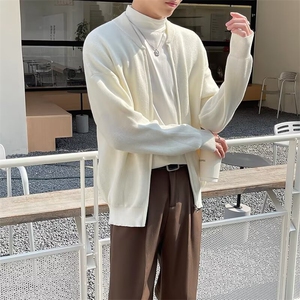 冬新款纯色针织开衫外套男士日系百搭休闲简约毛衣针织衫潮MYB15图片