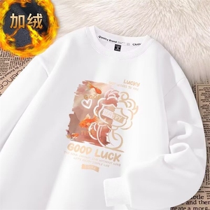 1506-1/WHM3641/P33印花秋冬卫衣男韩版新款圆领宽松上衣港风潮流图片