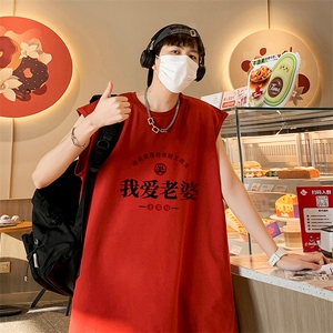 已注册直播得物抖音品质纯棉250克重磅男无袖背心T恤T520P28控39图片