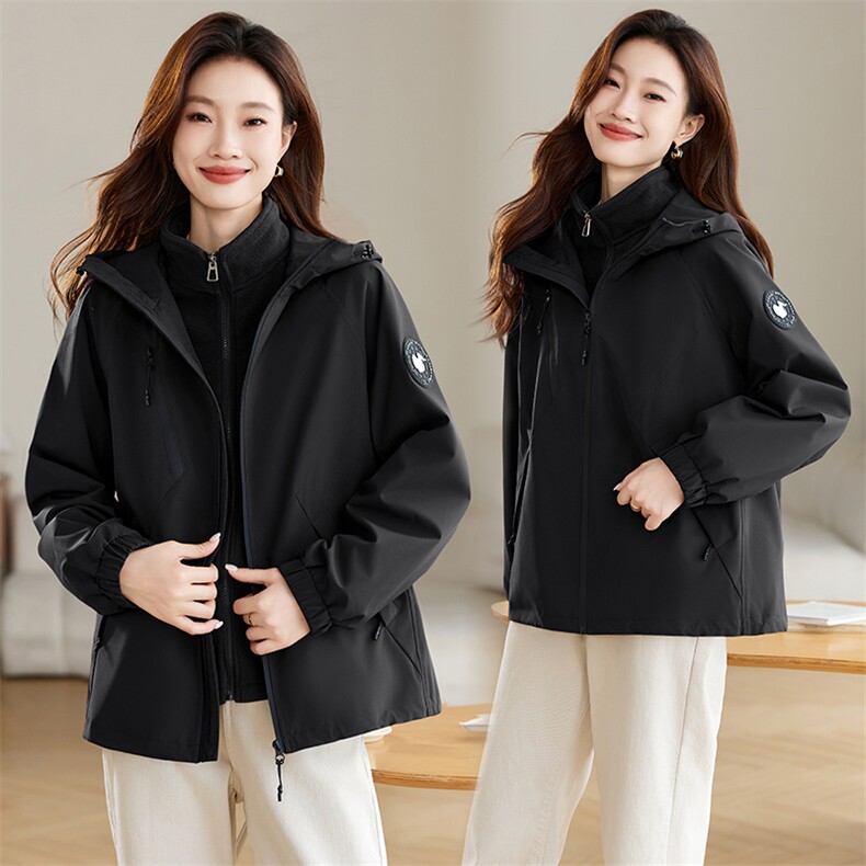 安可拉红外套女秋冬季2025新款爆洋气妈妈冲锋衣夹克，女装派克服，韩派