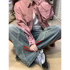 【有货】美式复古条纹牛仔裤男女款春秋三条杠裤子G8512HH-特P55，男装牛仔裤，星座1007（原301D）