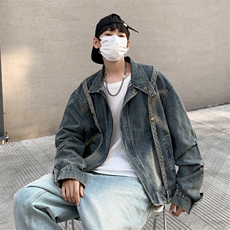牛仔外套男春秋韩版潮流夹克男休闲百搭青少年上衣服JK02131-P75，男装夹克，星座308B-1