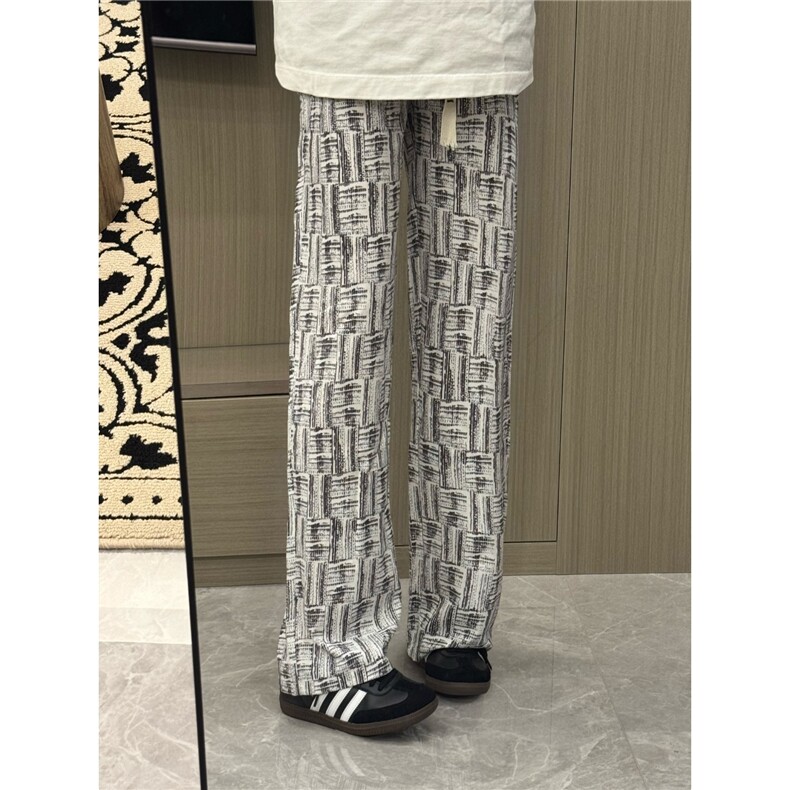 WE1545-P35男士宽松直筒休闲长裤新款高街百搭格纹脏脏裤,男装休闲裤,电商B323A
