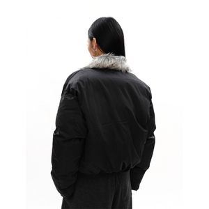 1506/QS60300/P92毛领保暖小众高级感夹克棉服图片