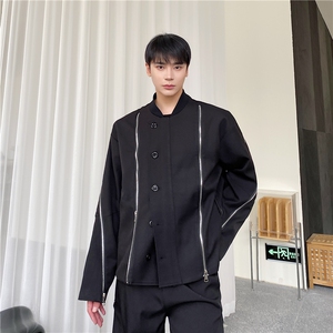 网红高级感重工艺拉链外套男个性潮牌秋装炸街A345-229-P145图片