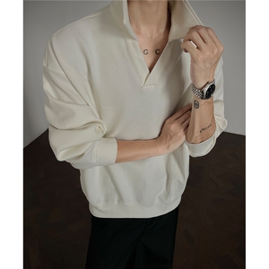 秋装新品 海欧领卫衣男polo衫短款版宽松长袖外套H1119 特P48图片