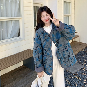 新中式风刺绣短外套女2025冬新款设计感小众圆领开衫小个子超好看图片