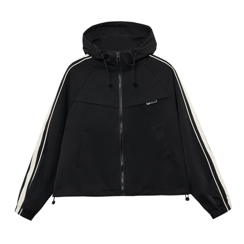 时尚拼色工装风衣外套女2024春秋新款气质减龄休闲短款小个子上衣,女装短外套,悦祺