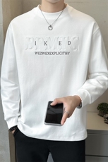 2025新款秋季卫衣男款高级感3D字母钢印长袖打底衫A313-5802-P78，男装T恤，电商A313
