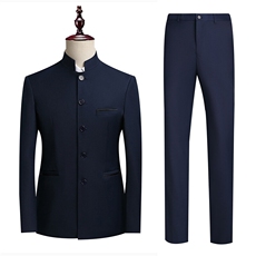 T2Z8613P125中式演出西服套装礼服男士青年立领中山装修身男服装，男装西服，星座510A-2
