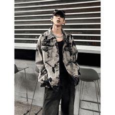 现货得物二开扎染牛仔破坏废土风痞帅cleanfit牛仔衣JK1188-P68，男装工装外套，星座1103-3