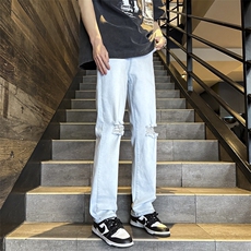 抖音品质破洞牛仔裤男小脚B342-K7040-特P45，男装牛仔裤，电商B342
