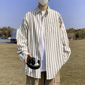 条纹衬衫男长袖韩版潮流文艺帅气2025秋季新款ins外套CY399-P37