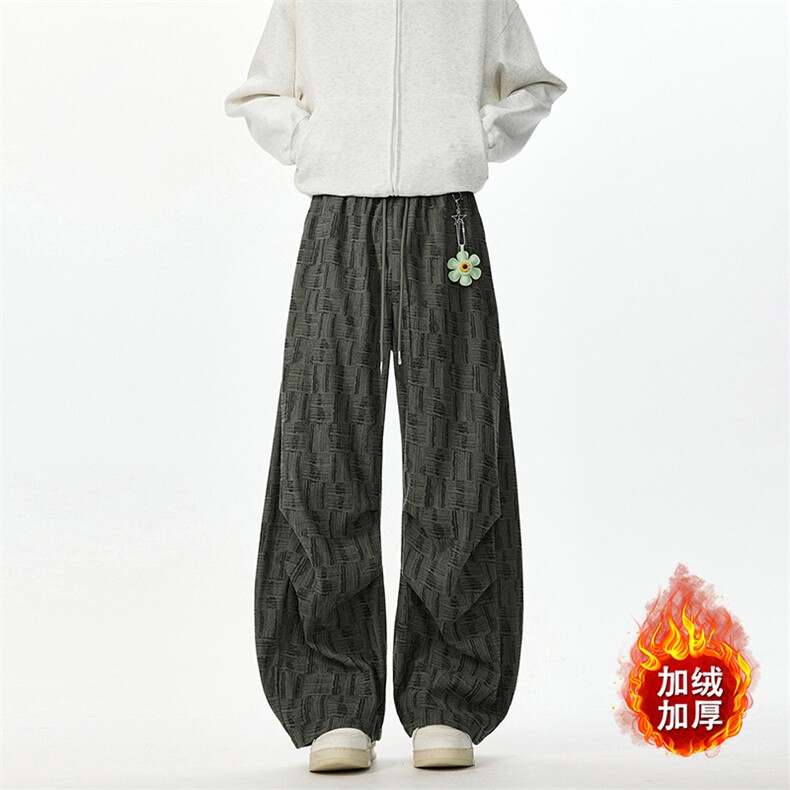 【送挂件】冬季新款加绒格纹灯芯绒休闲裤潮牌 5D2020-TP4588图片