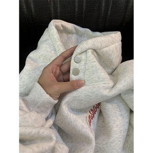 5218-P55纽扣+刺绣纯棉华棉复合休闲卫衣 薄款/加绒图片
