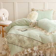 新款小香风牛奶绒床盖款四件套-芭莎系列，床品套件，一起卖家纺