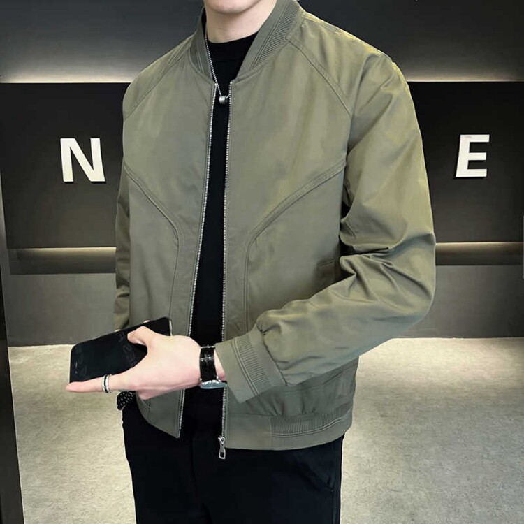 美式复古棒球服外套男2026春秋季新款潮牌宽松休闲飞行员夹克上衣图片