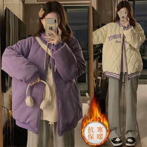 C923-P125 双面穿夹棉棉服冬季加厚棉衣情侣连帽外套图片