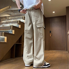 户外裤子男夏天潮美式机能伞兵工装裤宽松直筒阔腿长裤Z2521-P40，男装工装外套，星座509