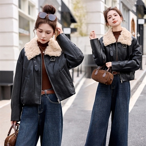 2025新款加绒休闲皮衣羽绒服图片