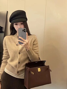 开衫女秋冬圆领新款针织衫上衣长袖毛衣外套