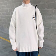 M18239-P45加绒款-P65半高领毛衣男士大码针织衫男毛线衣男，男装针织衫/毛衣，电商A040