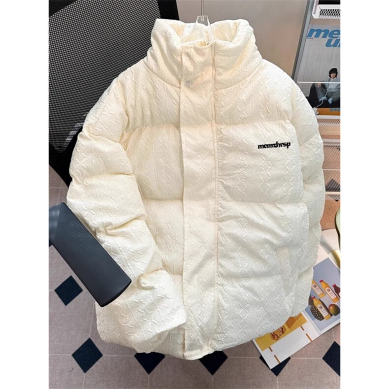 慵懒2026冬新款美式字母刺绣立领棉服男女宽松保暖棉袄TTM28 P65图片