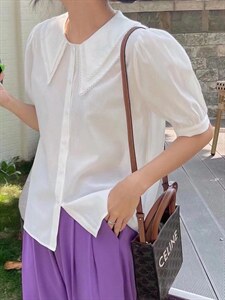【现货】绣花领小衫图片
