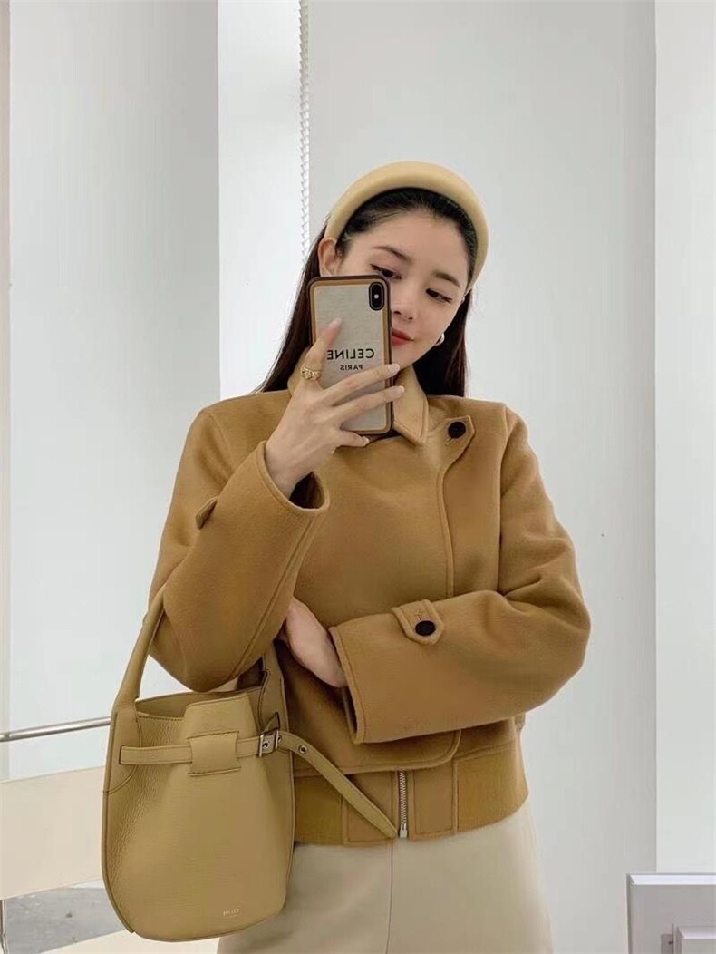 2022新款气质显瘦含10%羊绒90%羊毛双面呢大衣,女装其它,L·H·X