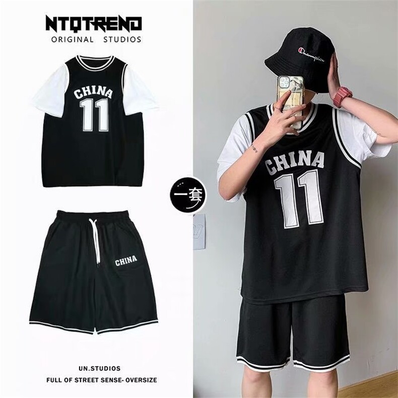 休闲运动套装潮男韩版潮流宽松短袖短裤篮球服两件套夏tz072-p36,男装休闲套装,星座1008-1