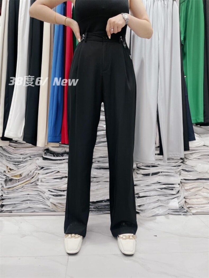21073勾勾阔腿裤黑白杏绿红五色炸街！，女装，38度6