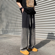 2023渐变色直筒裤宽松夏款流行长裤牛仔裤313A-1-NZ037-P65控78，男装牛仔裤，星座808A-1