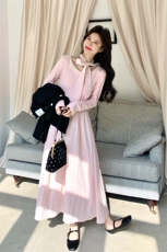 新款粉色连衣裙2610连衣裙P145-K218外套P165-K248，女装连衣裙，2C007
