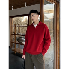 红韩纯棉POLO衫透气吸汗男长袖翻领T恤中年男女休闲送爸爸保罗衫，男装T恤，星座715-4