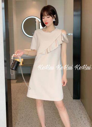 【现货】夏季新款单边露肩链条气质款连衣裙，女装连衣裙，珂 慧