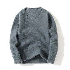 2024秋冬新款男士V领毛衣男仿貂绒慵懒风打底针织衫FD701P39，男装针织衫/毛衣，星座306A