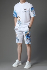 男士休闲百搭套装夏季2023新款圆领短袖t恤运动裤子两件套，男装休闲套装，电商B212（原钱塘6029）