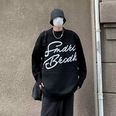 美式复古哥特字母毛衣针织衫男女宽松慵懒风潮牌秋冬M88-P55，男装针织衫/毛衣，星座1109-3