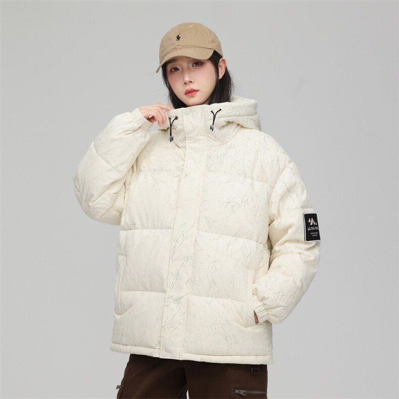 新标90白鸭绒连帽羽绒服时尚休闲简约百搭外套BL0617-P268图片