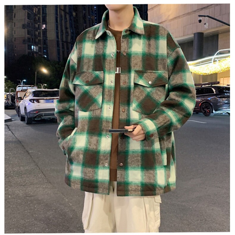 夜景小香风格子夹克男秋季复古韩系呢子夹克外套F1239特P80,男装夹克,星座309（原A406）