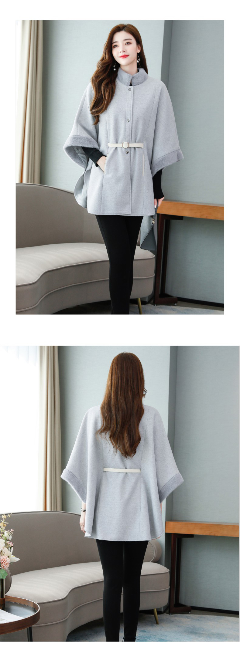 Autumn and winter clothing new fur collar cape woolen fashionable loose short coat for women_voghion.com