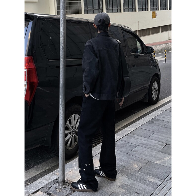 B221美式ins高街暗黑小众个性铆钉小脚牛仔裤LK23142-P65控88,男装牛仔裤,电商B221