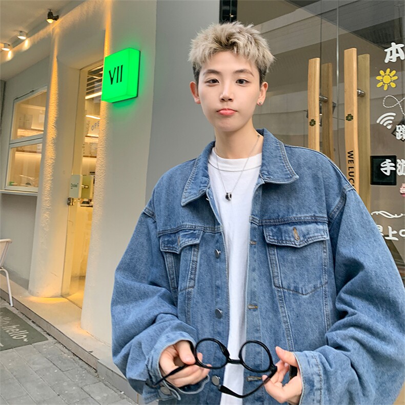 直播品质美式高街扎染印花复古水洗牛仔衣潮流夹克外套NZ02特65,男装夹克,电商A486