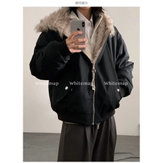 JY734-P152美式座山雕毛领棉衣外套男女冬季宽松保暖棉服潮网图，男装棉衣，星座1501-3