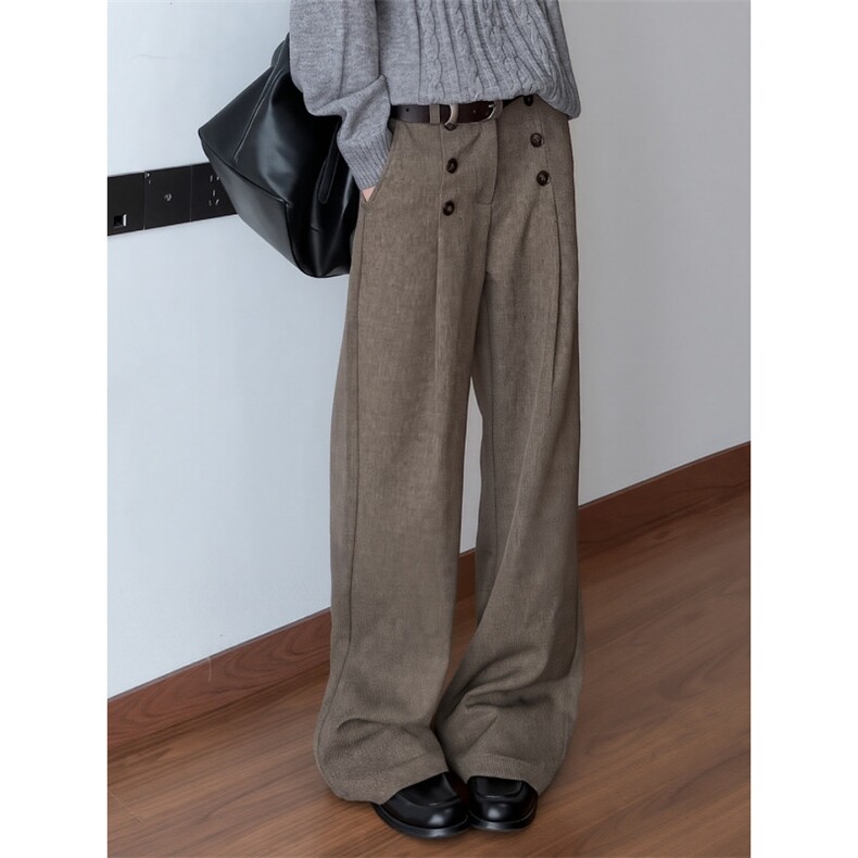 老钱风新款直筒西裤小众高级感显瘦宽松百搭休闲裤-XZ031-网图，男装西裤，星座1002-2