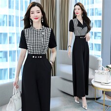 2023夏装新品阔腿连体裤韩版时尚修身气质，女装套装/套裙，依路服饰