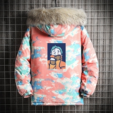 MC49042-P135日系潮衣男大码派克服男工装服外套袄网格，男装棉衣，电商A040A