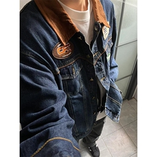 春季新款美式复古牛仔外套男女机车潮牌翻领夹克宽松上衣N1235，男装夹克，星座1116A（原606A-3）