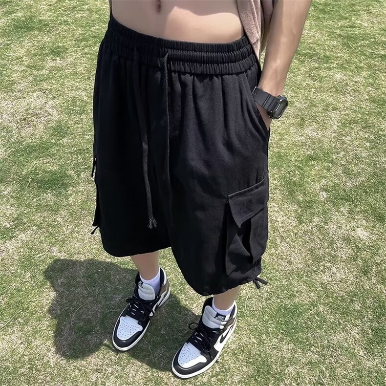 大口袋工装短裤男士夏季宽松大码美式潮牌潮流高街机能风五分裤子,男装休闲裤,星座601-2